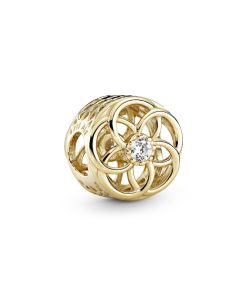 Charm in 14k with clear cubic zirconia