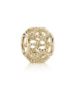 Abstract openwork gold charm