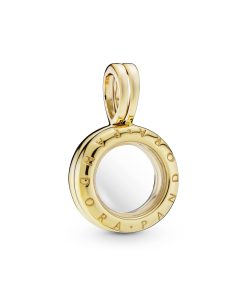 14k Gold Plated floating locket dangle