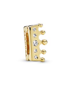 PANDORA Reflexions crown clip charm in 14k Gold Plated   with clear cubic zirconia