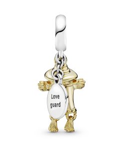 Scarecrow 14k Gold Plated and silver dangle with clear cubic zirconia