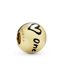 One in a million 14k Gold Plated  charm with black enamel