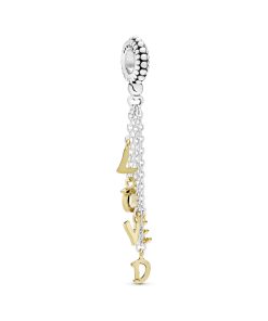 Chained loved 14k Gold Plated and silver dangle