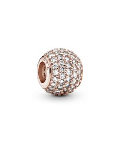 Abstract pave 14k Rose Gold-plated charm with cubic zirconia