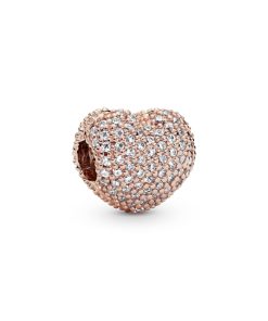 PANDORA Rose heart clip with clear cubic zirconia