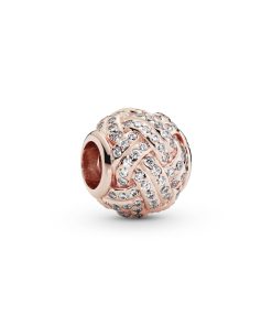 PANDORA Rose love knot charm with clear cubic zirconia
