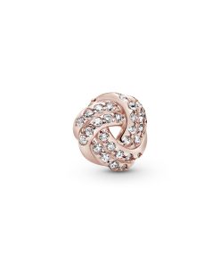 PANDORA Rose love knot petite element with clear cubic zirconia