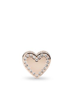 DEDICATION ESSENCE COLLECTION charm in 14k Rose Gold-plated with clear cubic zirconia
