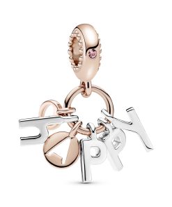 Happy 14k Rose Gold-plated and silver dangle with orchid pink crystal