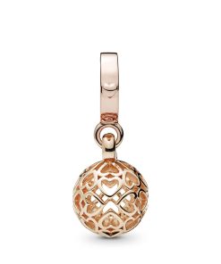 Hearts 14k Rose Gold-plated dangle