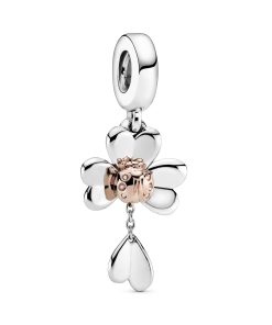 Clover and ladybird 14k Rose Gold-plated and silver dangle