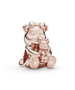 Mother and child teddy bear 14k Rose Gold-plated charm