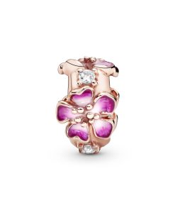 Pink Peach Blossom Flower Clip Charm