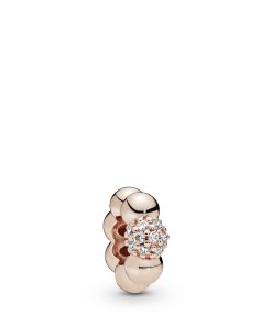 Pandora Rose spacer with clear cubic zirconia