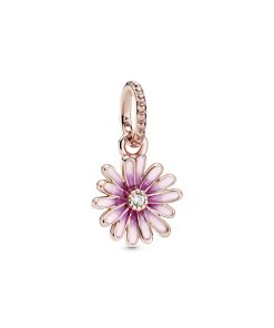Pink Daisy Flower Dangle Charm