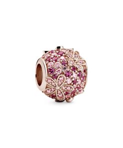 Pink Pavé Daisy Flower Charm