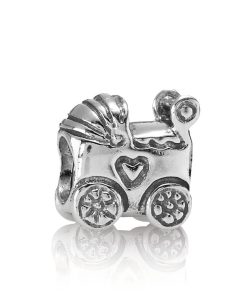 Baby carriage silver charm