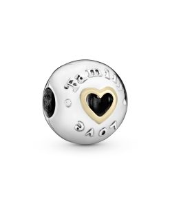 Family love silver clip with 14k