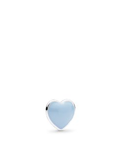 Heart silver petite element with blue enamel