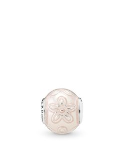 HAPPINESS ESSENCE COLLECTION charm in silver with light pink enamel
