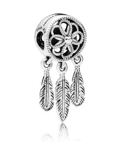 Dream catcher silver charm