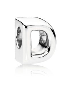Letter D silver charm
