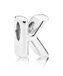 Letter K silver charm