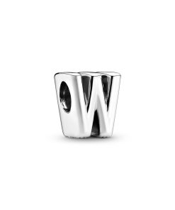 Letter W silver charm