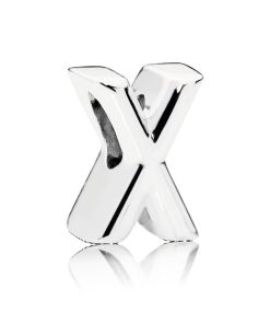 Letter X silver charm