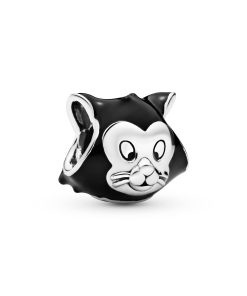 Disney Figaro silver charm with black enamel