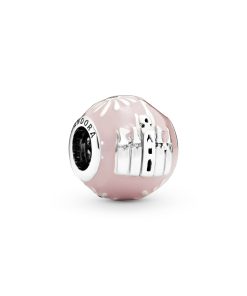 Disney 2019 silver charm with pink enamel. lilac crystal. pink. fancy golden coloured and green cubic zirconia