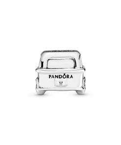 Old school van silver charm with pink enamel