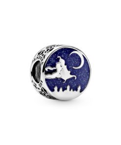 Disney Aladdin and Jasmine silver charm with blue enamel