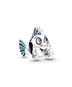 Disney Flounder sterling silver charm with blue enamel