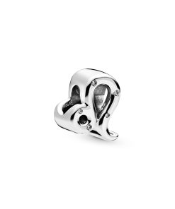 Leo sterling silver charm with clear cubic zirconia