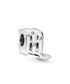 Scorpio sterling silver charm with clear cubic zirconia