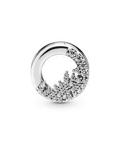 Sterling silver clip with clear cubic zirconia