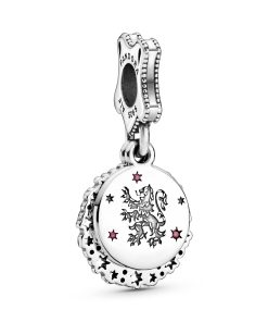 Harry Potter. Gryffindor sterling silver dangle with red cubic zirconia