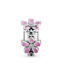 Pink Daisy Flower Clip Charm