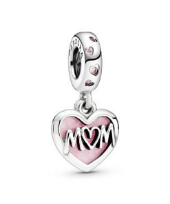 Mum Script Heart Dangle Charm