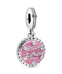 Pink Birthday Cake Dangle Charm