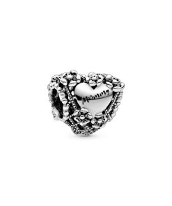 Openwork Flower Heart Mummy Charm