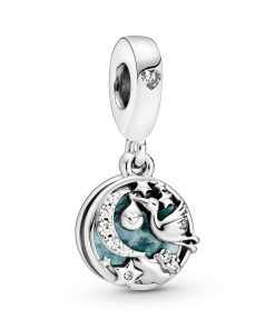 Stork & Twinkling Stars Dangle Charm