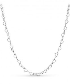 Joined hearts silver necklace