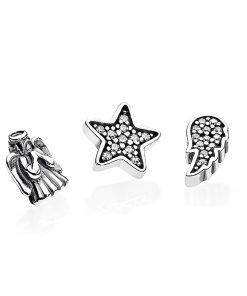 Petite elements pack in silver with angel. star with clear CZ and angel wing with clear CZ
