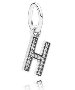 Letter H Silver Dangle