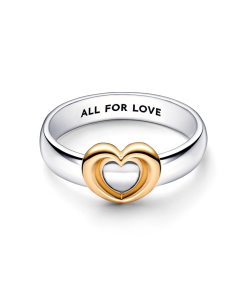 Radiant Two-tone Sliding Heart Ring