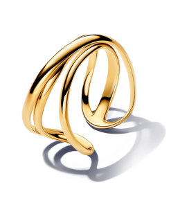 Organically Shaped Triple Band Open Ring