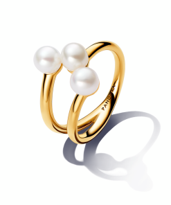 Treated Freshwater Cultured Pearl Open Ring