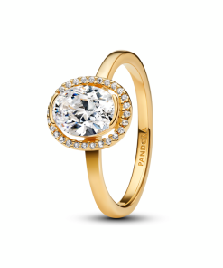Oval Sparkling Halo Ring